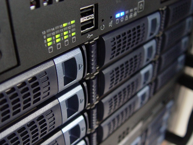 Website hosting servers in a rack