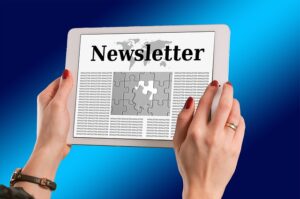 Email newsletter on a tablet computer
