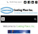 Mobile View of Coating Place's Home Page in thumbnail