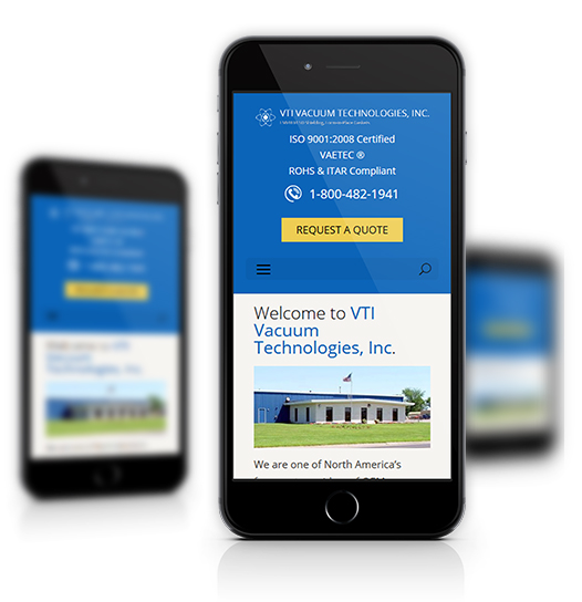 Mobile View of VTI Vacuum Technologies, Inc.'s Home Page