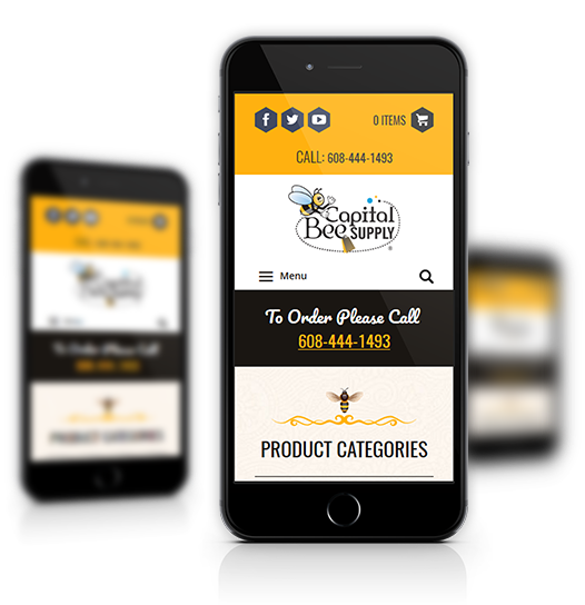 Mobile View of Capital Bee Supply's Home Page