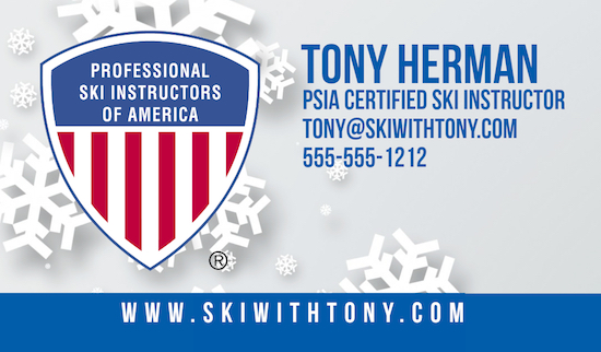 Ski With Tony Business Card Design by Webstix