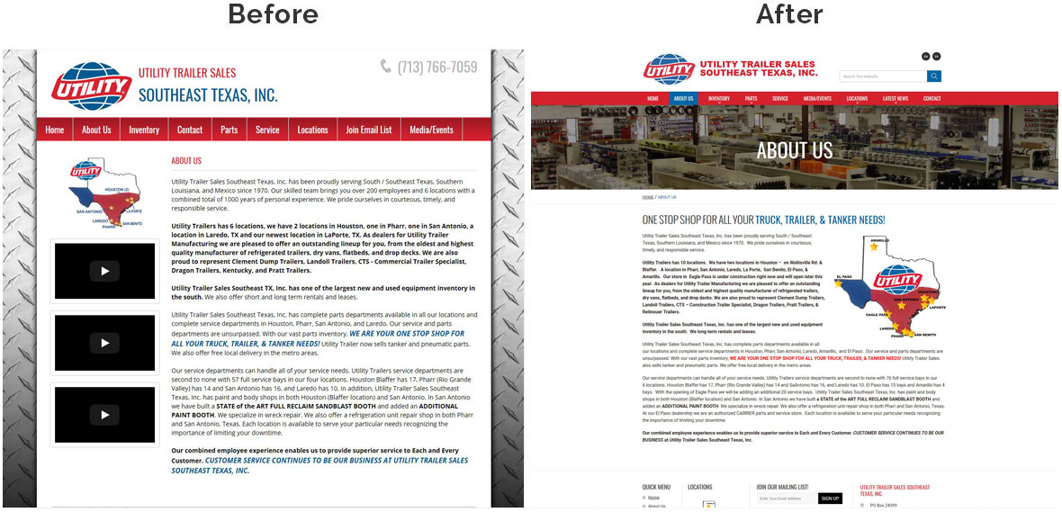 UTS Inside Page Before and After View