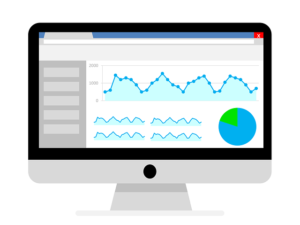 Website analytics on a computer screen