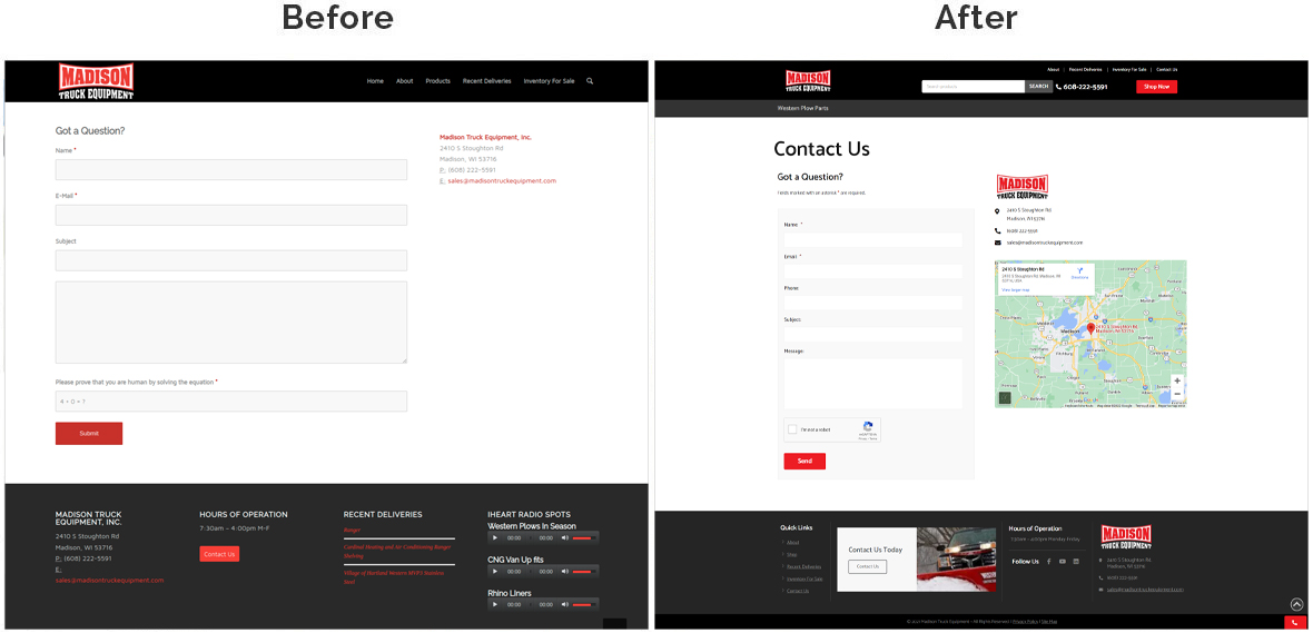 Contact Us Before After