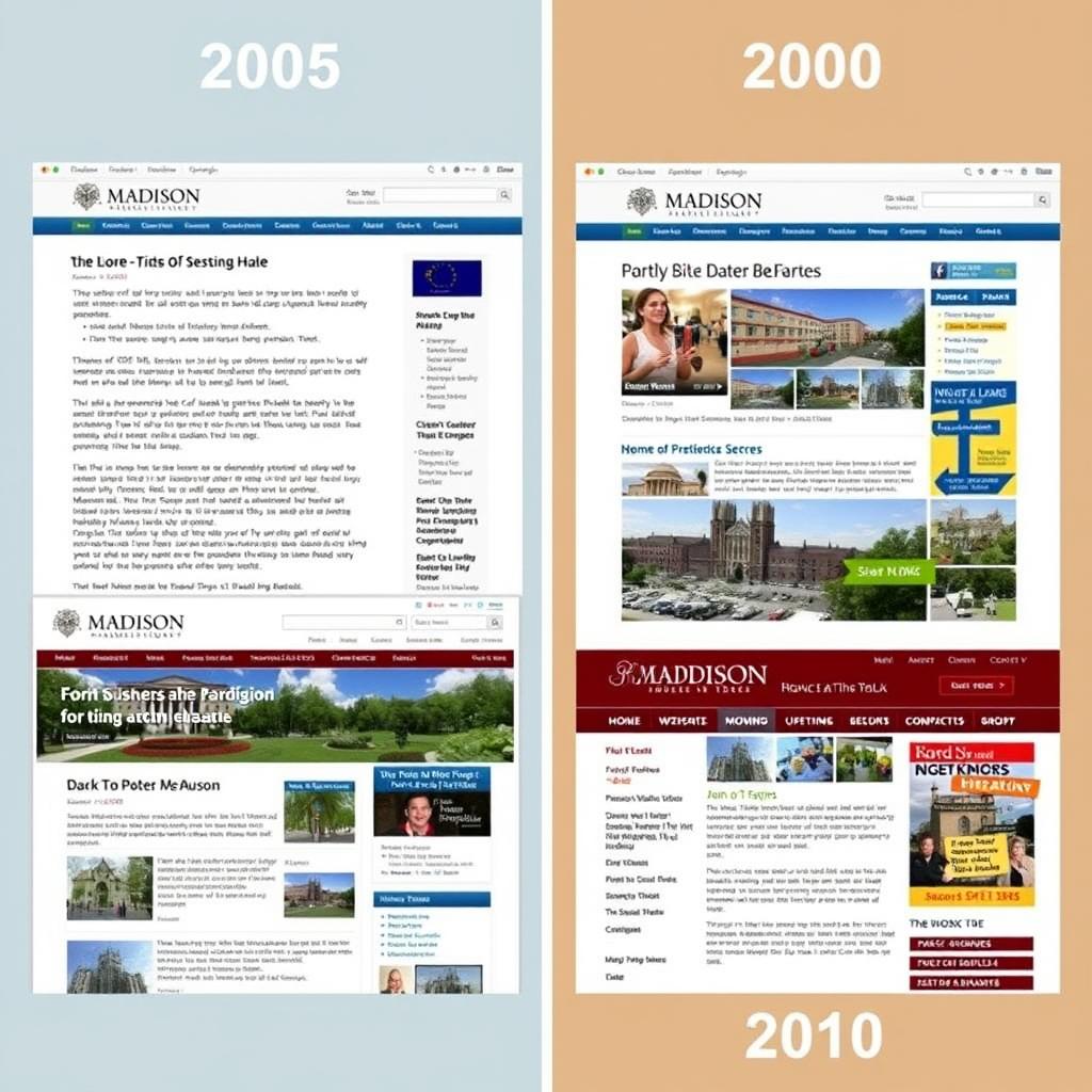 Comparison of Madison business websites from 2005 vs 2010 showing design evolution Comparison of Madison business websites from 2005 vs 2010 showing design evolution
