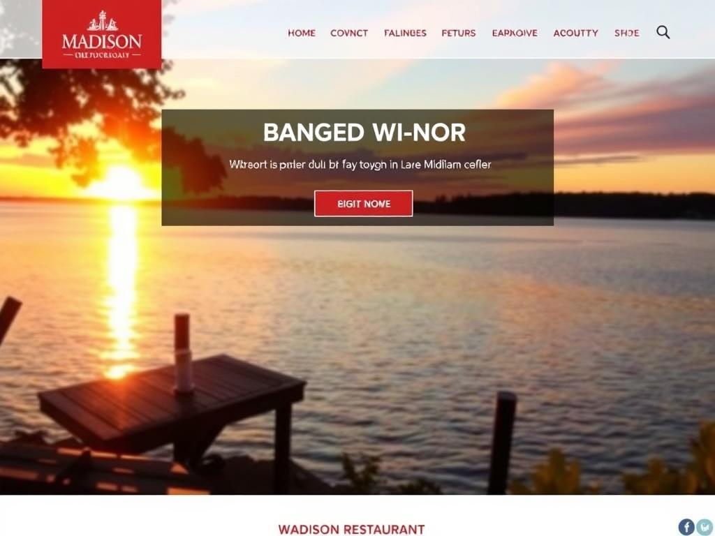 Lake Mendota sunset used as background image on a Madison restaurant website Lake Mendota sunset used as background image on a Madison restaurant website