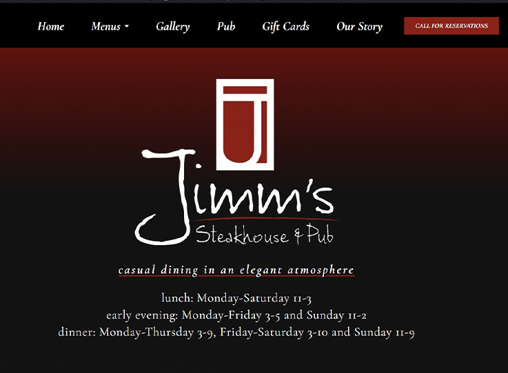Jimm’s Steakhouse Website