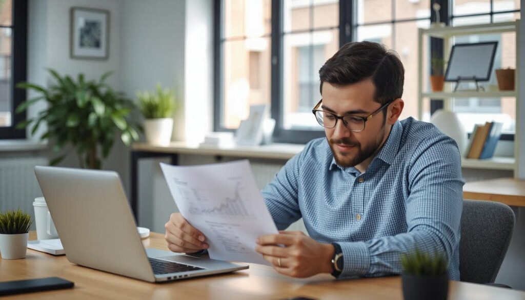 Man reviewing financial documents