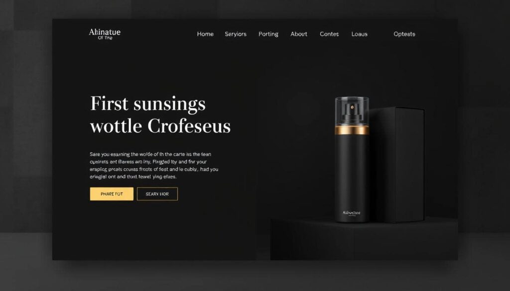 Luxury skincare website mockup
