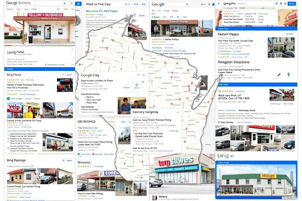 Local business directories showing a Wisconsin small business listing with consistent NAP information Local business directories showing a Wisconsin small business listing with consistent NAP information