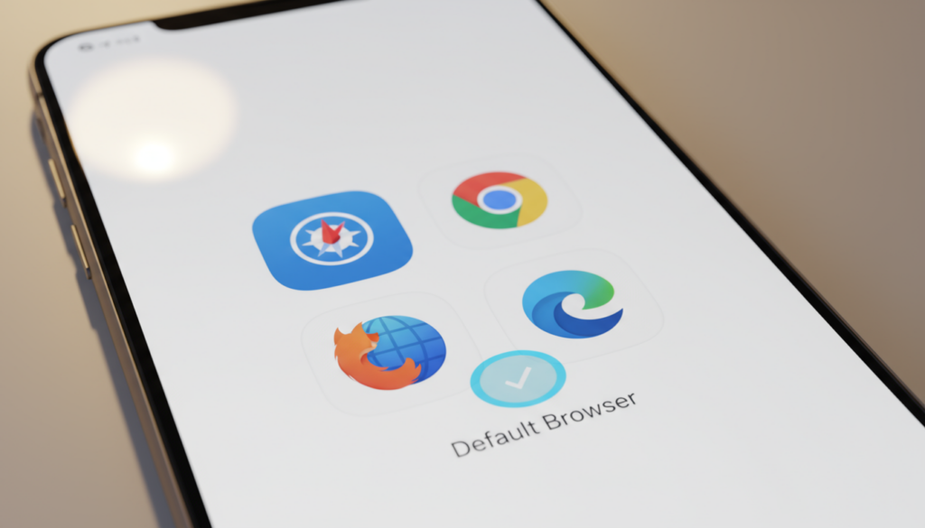 Mobile screen with browser app icons