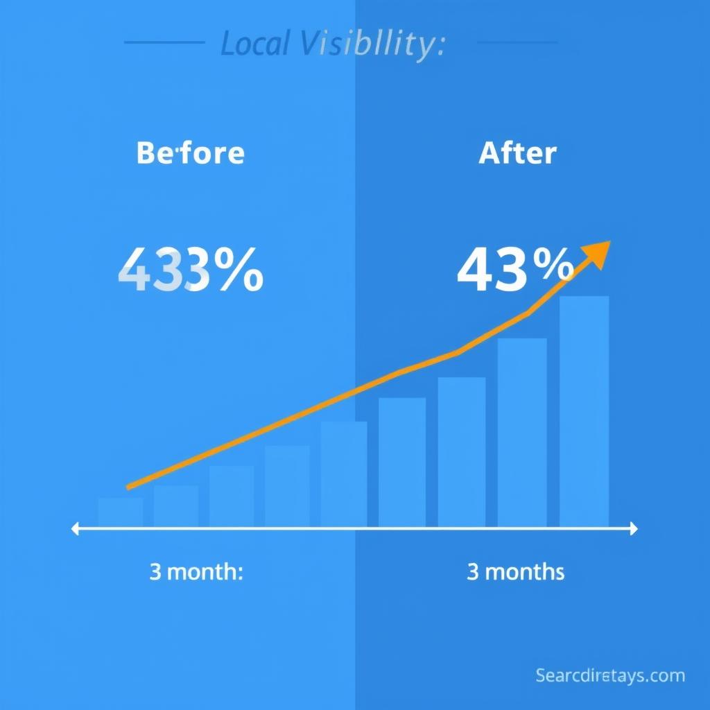 Graph showing improved search rankings for a plumbing company after implementing schema markup