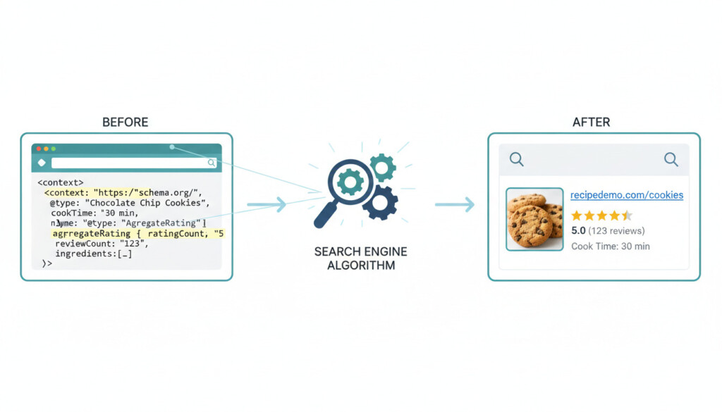 Search engine algorithm comparison diagram