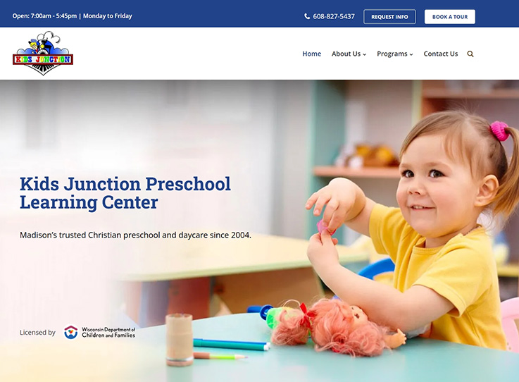 Kids Junction Preschool Learning Center Website