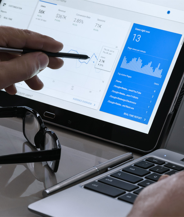 Analyzing data on a tablet