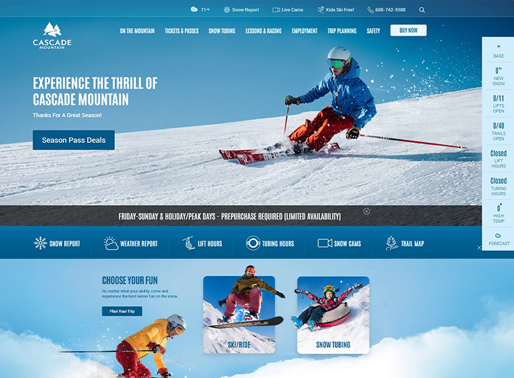 Cascade Mountain Website
