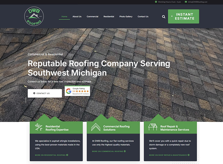 DWB Roofing Website
