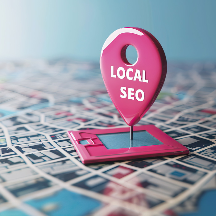 Map pin highlighting local SEO concept