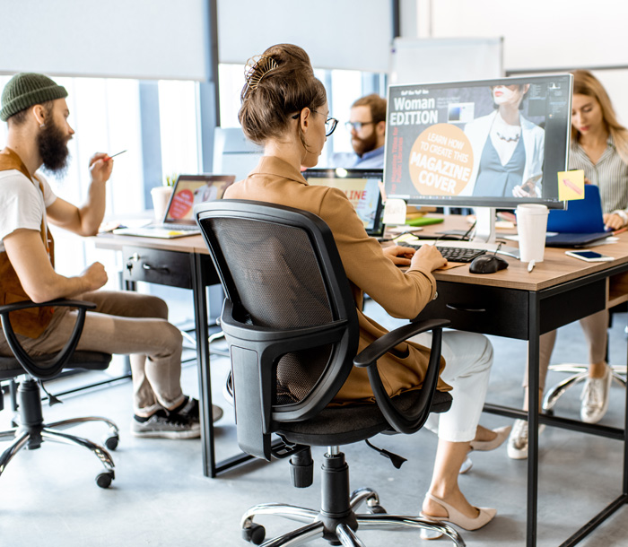 People collaborating in a modern office