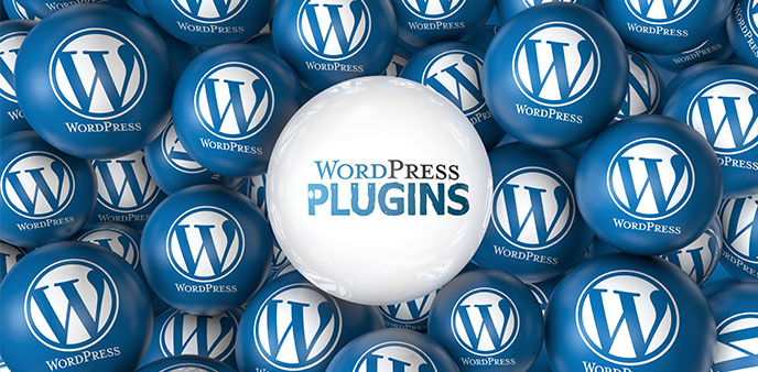 Blue and white WordPress plugins balls.