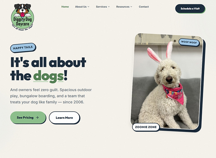Diggity Dog Daycare Website