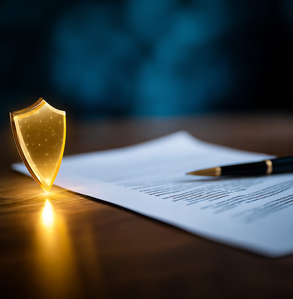 Gold shield and document