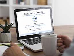 Laptop with website analytics